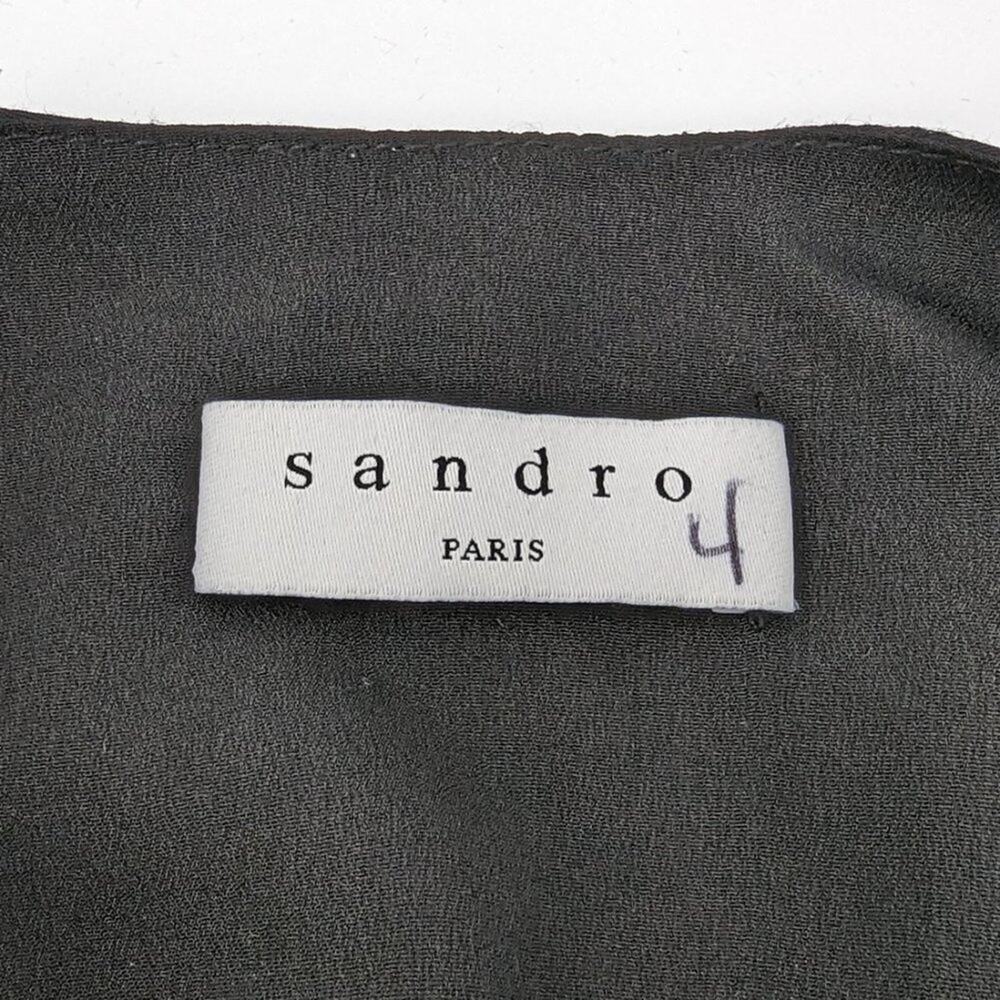 Sandro Paris Bruni Asymmetric Black Floral Wrap Mini Dress New 36 Small 2 4 - Picture 5 of 11